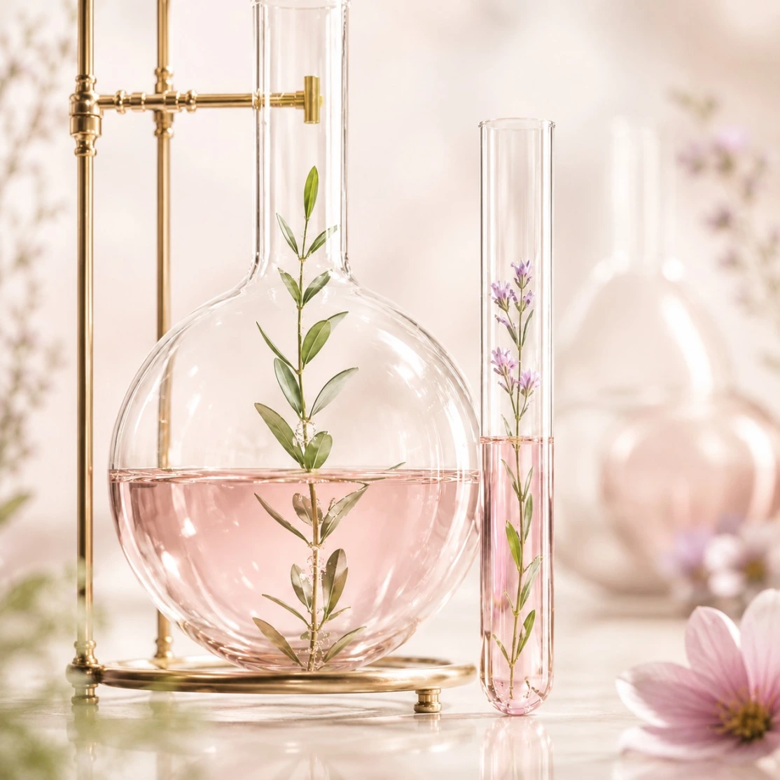 Laboratory apparatus with a floral extract